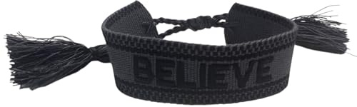Selfmade Jewelry Armband Stoff Schwarz - Gewebtes Web Armband Damen Stoff - Geschenkidee Muttertag Freundin Damen