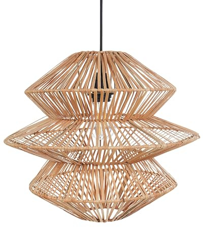Beliani Hängelampe aus Rattan natürlich Boho Stil modern Anduki