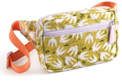Djeco Bauchtasche | für Kinder ab 6 Jahre | mit schönen Motiven | Verstellbarer Henkel | wasserabweisend | als Umhängetasche verwendbar (Vögel)