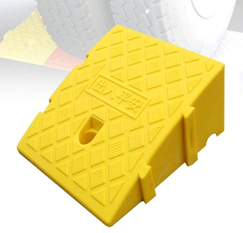 YAEGER Tragbare Bordsteinrampe Zugangsrampen Hoch 16cm/19cm rutschfeste Fahrradrampe Türschwellenrampe für Auffahrt, Garage, Gehweg, Laderampe, Auto, Roller(Yellow,16cm high)