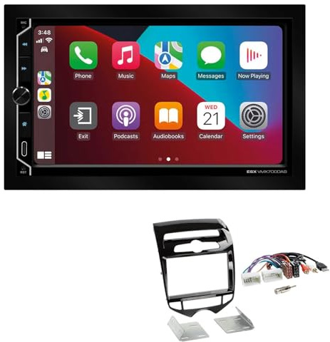 ESX VMX700DAB 2-DIN Autoradio kompatibel mit Wireless Apple CarPlay Android Auto Bluetooth DAB+ passend für Hyundai IX20 ab 2010 Klavierlack schwarz