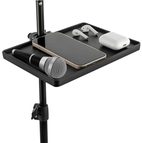 Tray Stand Mikrofon, Rack Clamp-On Universal Tray, Halter Ständer Mic mit Kapazität Last Stark, Regal Ständer Mikrofon für Karaoke Recording Streaming Live