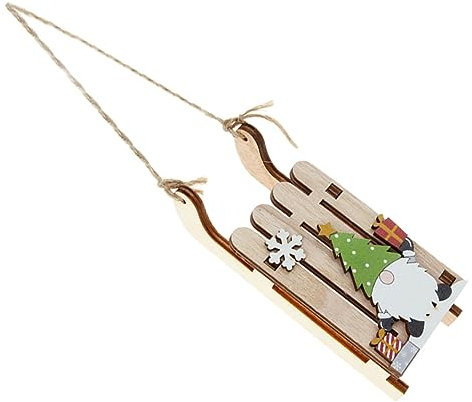 BCOATH Einzigartige Handwerkskunst Weihnachtsbaum Hängendes Ornament Mini Schlitten Design Holzschlitten