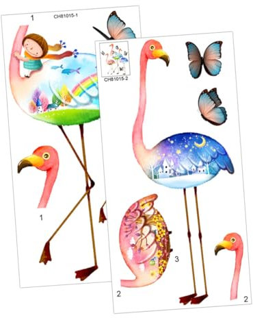 MUSISALY 2feuilles Sticker Mural Flamant Autocollants Muraux Pour Chambre à Coucher Salon Décoration Murale Unique