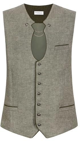 Bergfeuer Stockerpoint Herren Trachtenweste Bennet I Größen 44-60 I Traditionelle & hochwertige Weste mit verstellbarem Riegel I Perfekt für Trachten & Festlichkeiten