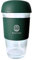 BAVISSA Reusable Glass Coffee Cup/Travel Mug with Lid - Heat Resistant Silicone Sleeve Surround Eco Friendly with Removable Lid 500ML BPA Free (Dark Green)