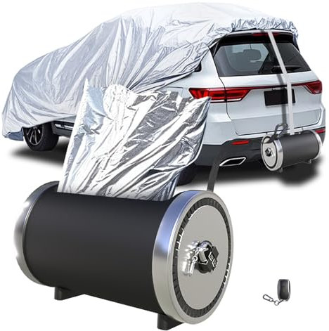 Automatic Car Cover with Remote Control for SUV length194-202 in,Width 78.7 in Retractable Auto Covers Portable Rully Enclosed Vehicle Protection Cover Tent Outdoor Waterproof Hail Proof
