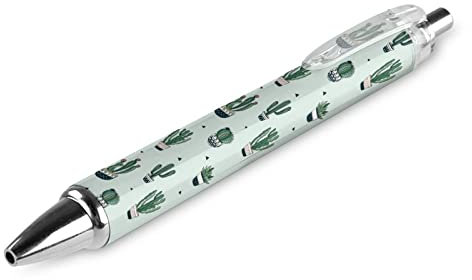 KWQDOZF Bolígrafo retráctil con forma de cactus, portátil, de tinta negra, ideal para oficina y papelería.