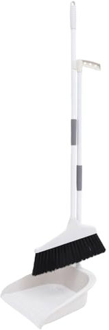 PACKOVE 1 Set Ergonomic Long Handle Broom and Dustpan Set Soft Bristle Household Cleaning Kit for Floors Tile and Surfaces Easy to Use and Store