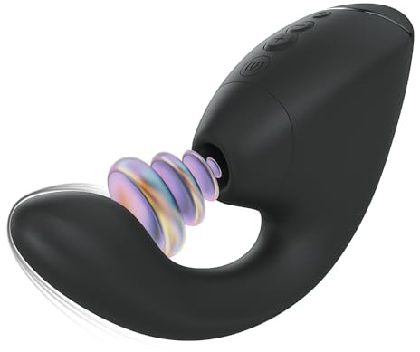 Womanizer Next Duo Rabbit Vibrator für Frauen | 14 Vibrations- & Saugmodi, 10 Muster | Dual Motor Dildo Vibrator mit Klitoris Stimulator & G-Punkt Vibrator | Leises Sexspielzeug für Frauen Schwarz