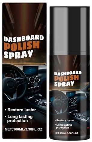 Car Interior Polish Spray - Silicone, Dashboard Shine Restorer Cleaning Protectant, Gloss Renewal Detailing Solution | Long Lasting Interiorr Cleaner for Removing Dirt Dust