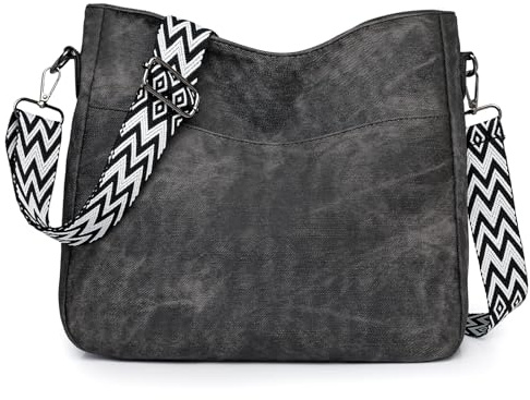 Outplea Boho Umhängetasche Damen, Mittelgroß Lässig Schultertasche mit Breiter Gurt, Hobo Vintage Shopper Tasche für den täglichen Gebrauch, Pendeln