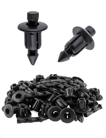 KONFEN Lot de 50 Pièces 6MM Clips de Carénage Rivet en Plastique, Clips Fixation Panneau Garniture Voiture Moto Vélo Universelles, Fixations Pare-Chocs Porte Fender Push Attaches Pièces Remplacement