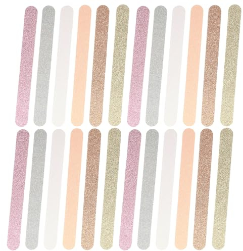 WRITWAA Lot de 30 Outils de Manucure EVA Limes à Ongles Pailletées Double Face pour Polissage et Pédicure, Assortiment de Couleurs pour Usage Professionnel et Personnel