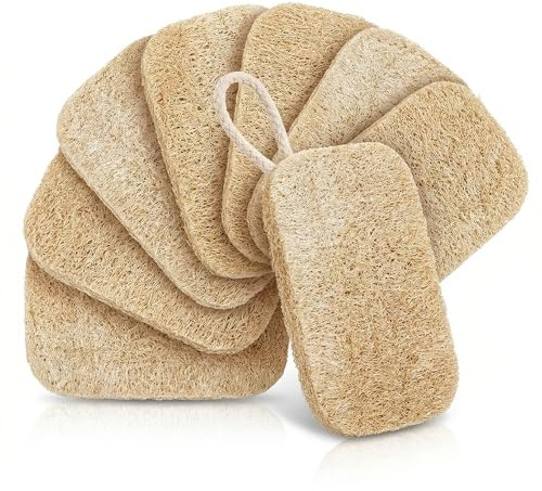 8 piezas esponja lufa natural biodegradable, esponja de lufa natural,lufa natural,esponja lufa natural cocina