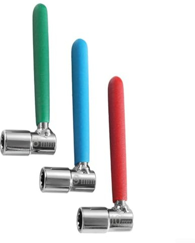 3-teiliges Ventilspiel-Einstellwerkzeug Set mit 8mm 9mm 10mm Stecknüssen für Motorrad ATV Kleinmotor, Werkzeug aus gehärtetem Stahl mit verchromter Oberfläche für präzise Wartung und
