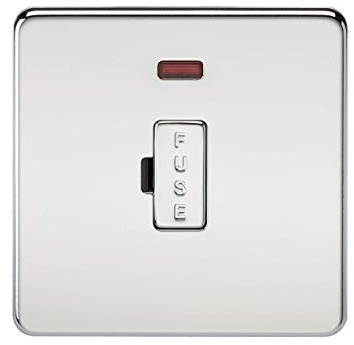 Knightsbridge SF6000NPC Screwless 13 A Fused Spur Unit, Polished Chrome with Neon