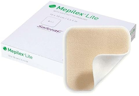 Mepilex Lite,pack of 5 thin foam dressing,CHOOSE SIZE (10 cm x 10cm)