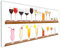 Wallario Küchenrückwand aus Glas 125 x 50 cm, Motiv: Schnapsregal mit vielen bunten Flaschen | Spritzschutz abwischbar & pflegeleicht