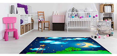 Oedim Alfombra Infantil Nubes escaleras PVC 95 cm x 95 cm | Moqueta Adulto PVC | Suelo vinilico para Adultos