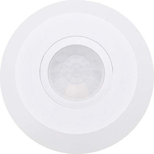 Garza Power - Detector de Movimiento Infrarrojos SLIM de Techo, Sistema de Superficie, ángulo de Detección 360º, color Blanco