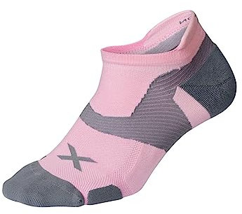 2XU Unisex Vectr Cushion No Show Socken L Dusty Pink/Grau