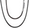 FOCALOOK 55CM Halskette personalisiert Kunstleder Collier Wachsschnur Kette 2mm breit Schwarz Geflochten Lederkette Name Gravur Lederband mit Edelstahl Verschluss für Männer Frauen Jungen Mädchen