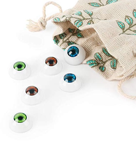 Vollence 3 Pair Round Hollow Acrylic Eyeballs for DIY Sewing Craft Puppet Bear Animal Stuffed Toys Full Silicone Baby Doll - 3 Colors