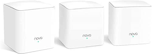 Tenda Nova MW5G Mesh WLAN System - AC1200 Dual Band WLAN Mesh System - Reichweite bis zu 300m² & 80 Geräte - 6X Gigabit Port - Ersetzt WLAN Router & Repeater - Kompatibel mit Alexa - 3er-Pack