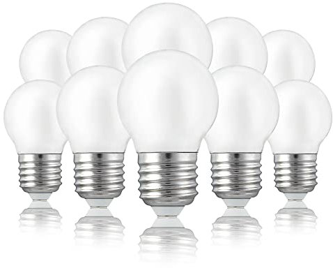 Hellum E27 LED Warmweiß Glühbirne, 10 Stück, Matt, 4,5W, 470 lm, Mini Globe Kugel, Filament, Klein 209211