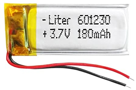 Akku 601230 LiPo 3.7V 180mAh 0.666Wh 1S 5C Liter Energy Battery Lithium Polymer Batterien Schutzplatine für Elektronik Wiederaufladbar - Nicht geeignet für Funksteuerung 32x12x6mm (180mAh|601230)