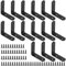 Glarks 15 Sets 65mm Black L Bracket Right Angle Corner Brace Joint Fastener for Wood Chair Bookshelf Board Window Furniture Cabinet (65x65x3mm)