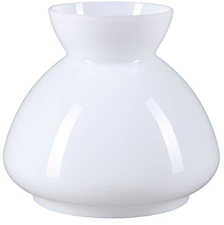 Lampenglas Ø 98mm Weiß Petroleumlampe Ersatzglas Glasschirm Opalglas Leuchtenglas rund E27 120mm Höhe