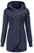 ELFIN Women's Long Sleeve Zipper Hoodies Sweatshirt Jumper Jacket Coat Outwear Pullover Hoody Blue