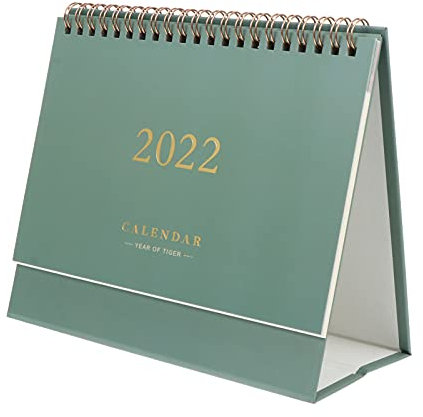 Toyvian Kleiner Tischkalender 2021 - 2022, von jetzt bis Dezember 2022, 7. 4 x 5. 1 Desktop Stehender Flip Monatskalender für Büro Schule Zuhause Tisch Desktop (Grün)