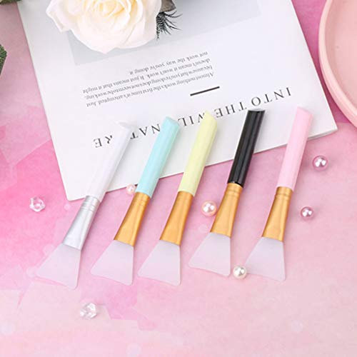 Yushu - 5Pcs Silicon Epoxy Brushes, Epoxy Resin Applicator Sticks, for DIY Painting Mixing, Silicone Magic Brushes Spatulas, UV Resin Mold Tools, for Facial Cover Paint Making