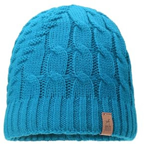 mh michael heinen Damen Strickmütze, Beanie, Fleece Fütterung, wasserabweisend, dehnbar türkis OS