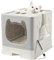 Pawsayes Caja de Arena para Gatos Plegable, Arenero Gatos Cubierto con Cajon, Inodoro para Mascotas para Gatos con Entrada Superior