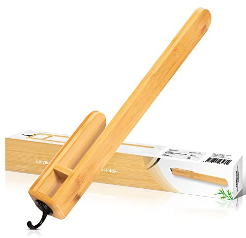 ADEL DREAM Portasciugamani da Bagno in Bambù Ecologico Autoadesivo Adatto per Asciugamani di Tutte le Dimensioni Giallo 5 cm 38cm