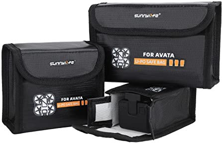 ZJRXM Avata Drone Battery Safe Bag for DJI Avata FPV Drone Battery Accessories, Avata Drone Battery Protection Storage Bag Explosion Proof Pouch (for 3 Batteries)