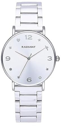 Radiant - Cozy Kollektion - Analog Quarzuhr - Armbanduhr für Frauen. Armbanduhr mit weißem Zifferblatt und zweifarbiger silberner und roségoldener Armbanduhr mit Einer Größe von 36 mm. 3ATM.