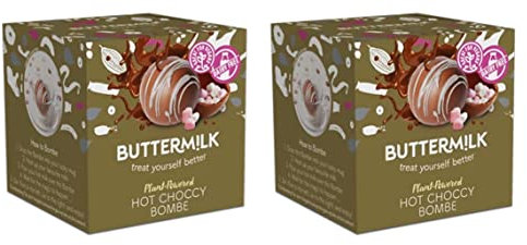 Vegan Hot Chocolate Bomb with Mini Marshmallows Pack of 2 Plant-Powered White Chocolate Drizzle Bombe Gluten Free - Dairy Free Kids Children Adult Gift Treat