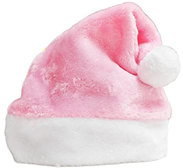 Haveratio Weihnachtsmütze aus weichem Samt, bequemer Hut, traditionelle, mehrfarbige Plüsch-Weihnachtsmütze für Erwachsene, Kinder, Neujahrsgeschenke, Rosa