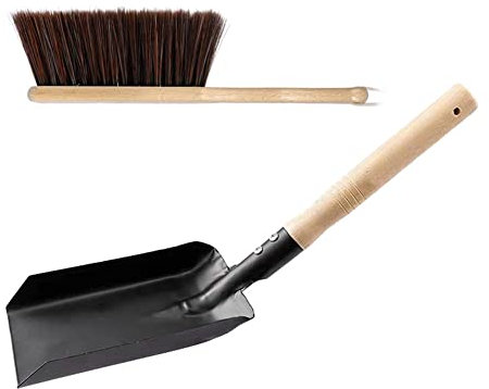 Ksrnsne Ensemble de Pelle à Charbon et de Brosse de Foyer, Pelle et Brosse de CheminéE, Ensemble de Rangement de Foyer, Ensemble D'Outils de CheminéE, Outils de Foyer