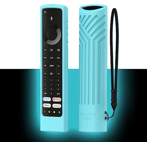 Universal Remote Control Cover for TOSHIBA CT-8565 Remote/JVC RM-C3253 Remote/Xiaomi Fire Smart TV F2/TCL CF630 Remote YKF494-B204, Anti Slip Silicone Remote Case Anti-Lost with Loop,Turquoise Blue