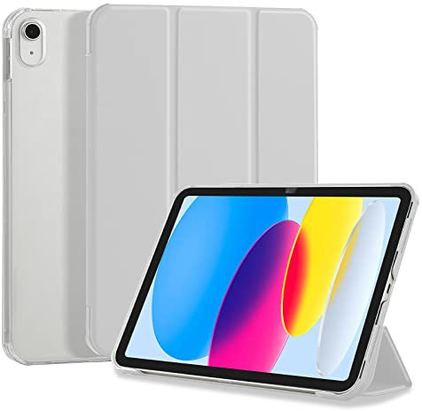 4UBonLife Funda para iPad (A16) 11ª Generación 2025 11 Pulgadas, iPad 10ª Generación 10,9 Pulgadas 2022, Cover Protectora, Carcasa Delgada Ligera con Cubierta Trasera Rígida Translúcida, Gris Claro