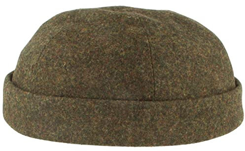 Bullani Docker-Cap Docker-Mütze Seemannsmütze aus 100% Wolle Bequem Hautverträglich 60 Oliv