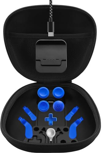 Complete Component Pack for Xbox Elite Controller Series 2 - Accessories Includes 1 Controller Carrying Case, 1 Charging Dock, 4 Thumbsticks, 4 Paddles, 1 Adjustment Tool and 1 Charging Cable(BLUE)