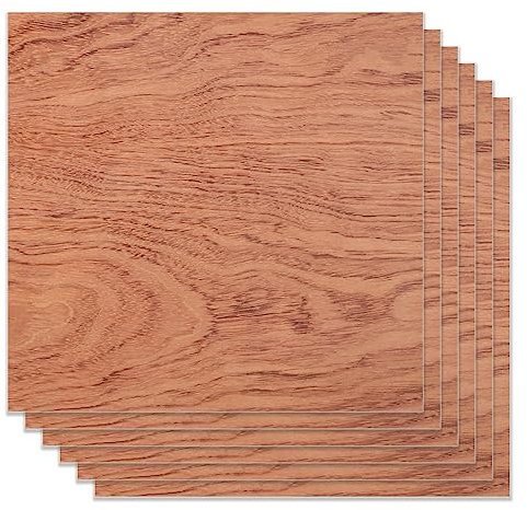 Dekaim 6 Stück schwarzes Walnussholz, gespleißtes Sperrholz, 30,5 x 30,5 cm, unlackiertes Holz zum Basteln, Laserschneiden, Gravieren