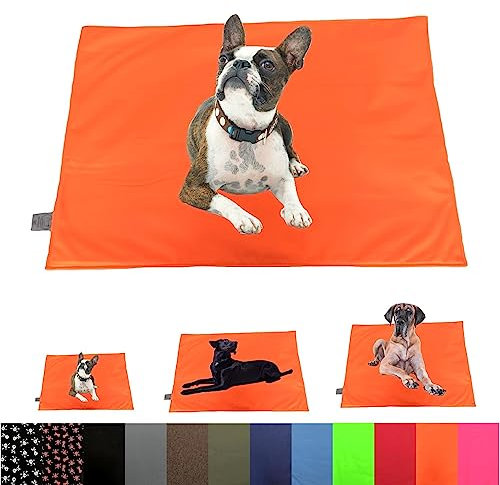elropet Hundedecke Softshell kleine Hunde/Hundedecke Softshell große Hunde/Hundedecke unterwegs & daheim/Hundedecke wasserabweisend (Orange, L 140cm X 100cm)